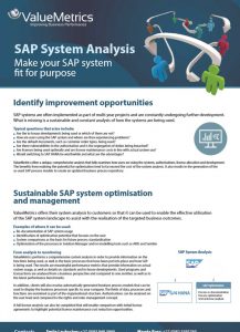 Valuemetrics SAP System Analysis