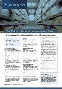 ValueMetrics Performance Management Case Study 2